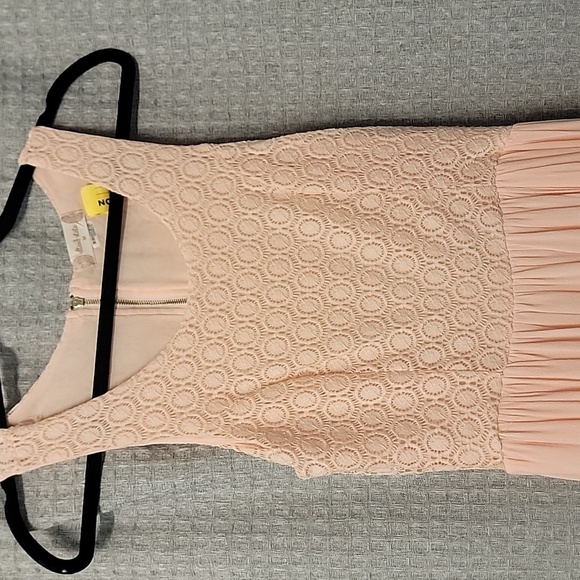 Altar'd State Blush Light Pink Maxi Floral Lace Dress with Slit - Picture 6 of 6